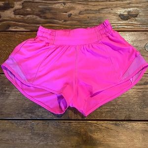Lululemon pow pink hotty hot shorts